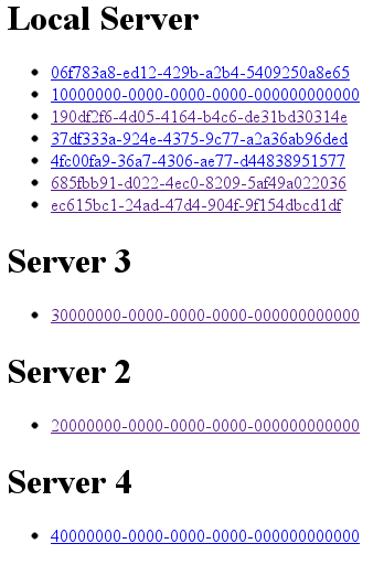 Figura 3. Listado de documentos de la red P2P